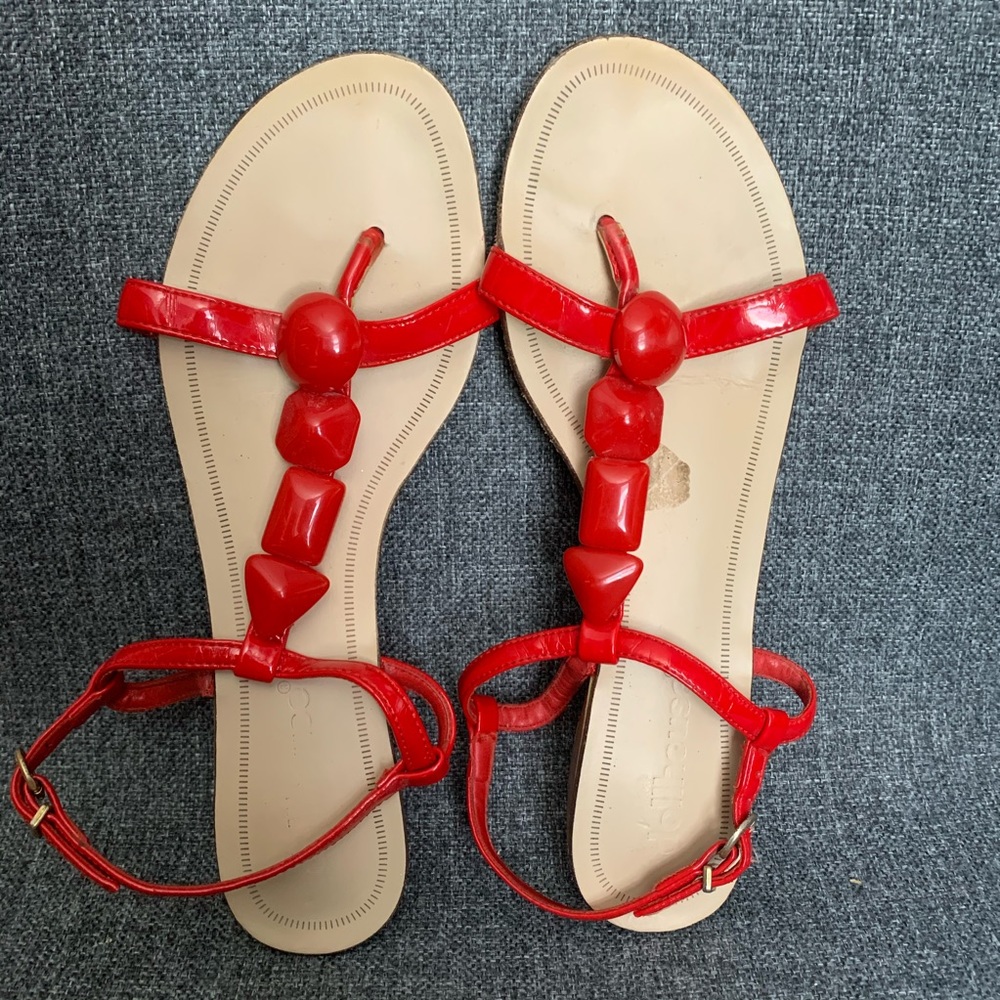 Red Beaded Sandals - Picture 3 of 4